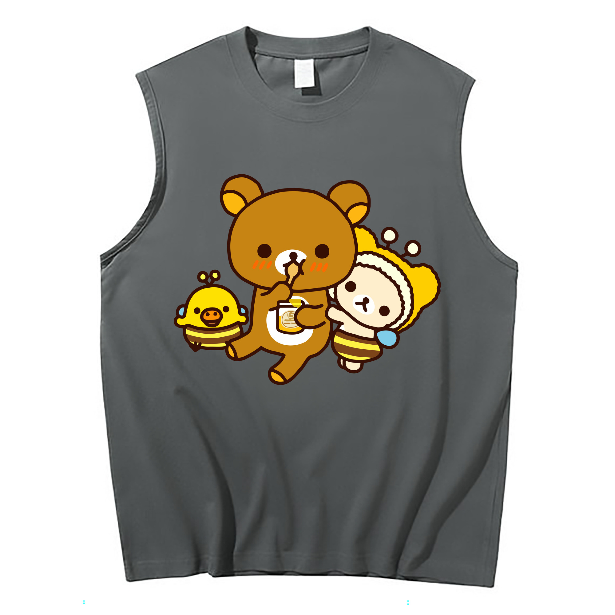 （画像用） リラックマ リラックマ キイロイトリ Rilakkuma Korilakkuma Kiiroitori コットン100％タンクトップ（フロントプリント）
